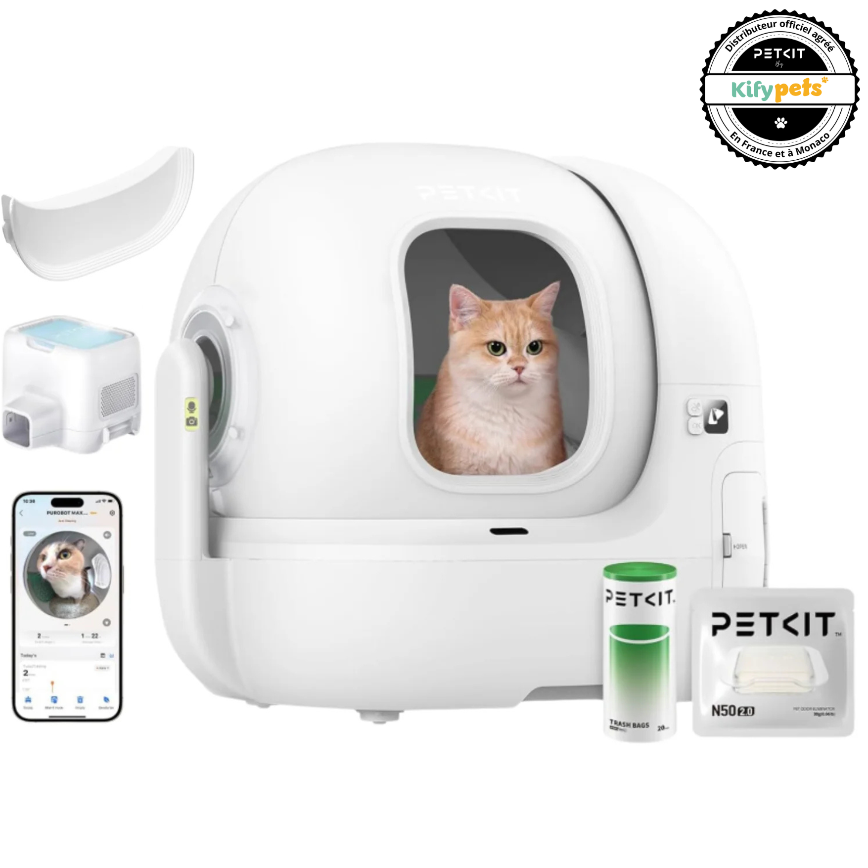 Purobot Max Pro Litière automatique avec caméra fixe IA